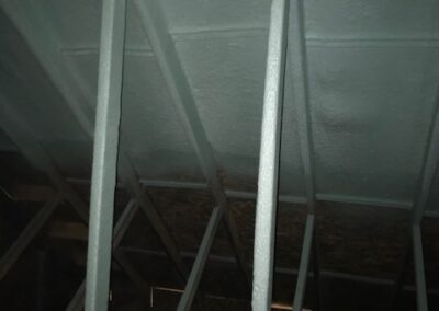 beam and ceiling being insulated